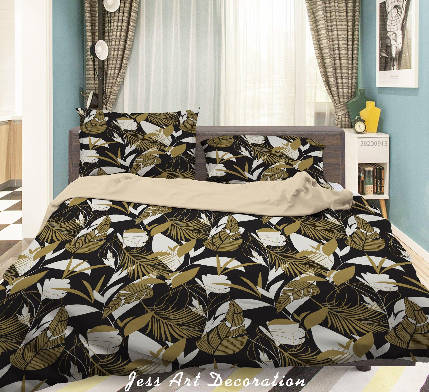 3D Plant Leaves Flower Pattern Quilt Cover Set Bedding Set Duvet Cover Pillowcases WJ 9042- Jess Art Decoration