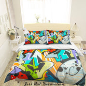 3D Graffiti Colorful Sign Quilt Cover Set Bedding Set Duvet Cover Pillowcases LXL- Jess Art Decoration
