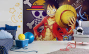 3D Cartoon Luffy Pirate Wall Mural Wallpaper WJ 2152- Jess Art Decoration