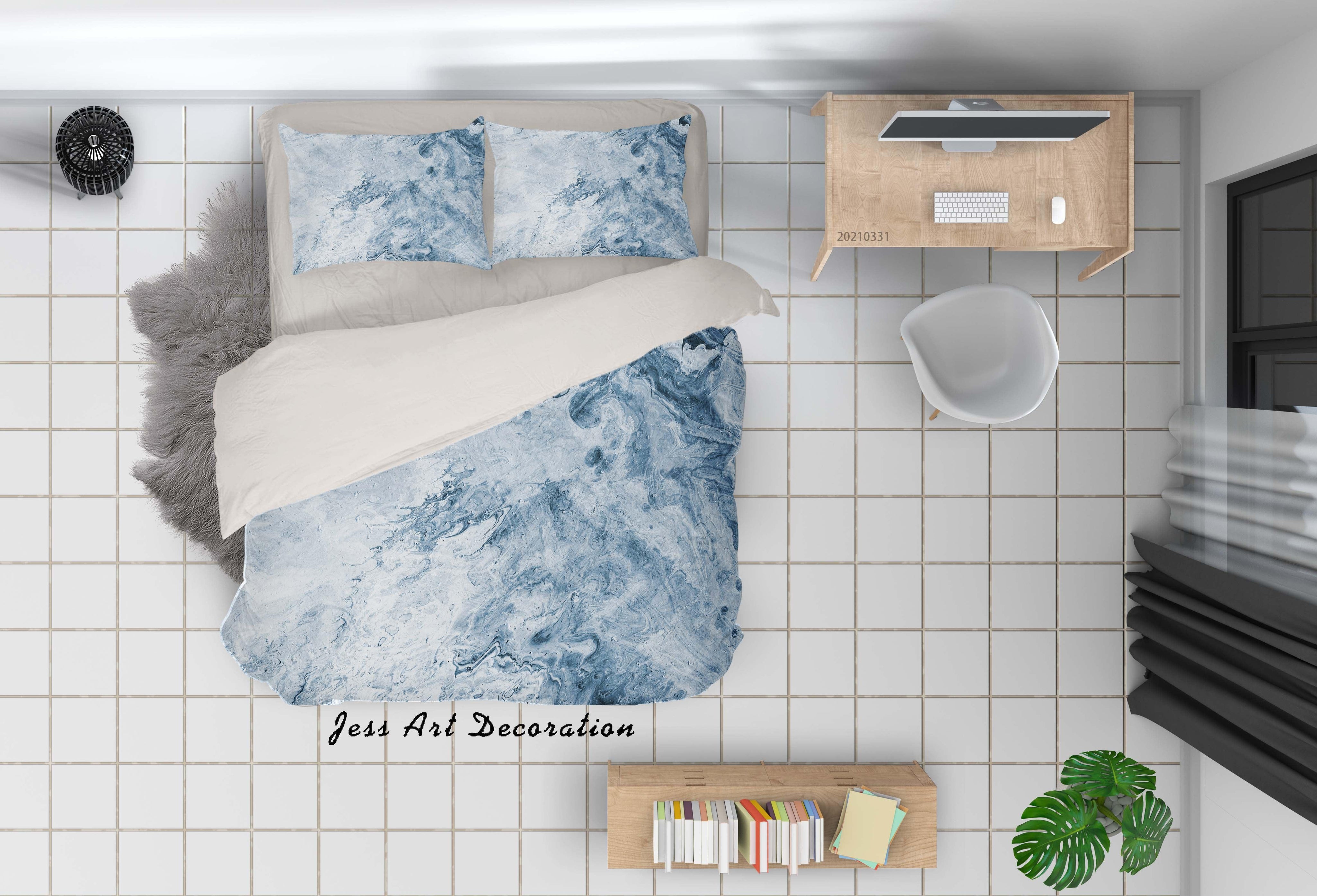 3D Abstract Marble Texture Quilt Cover Set Bedding Set Duvet Cover Pillowcases 160- Jess Art Decoration