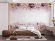 3D Hand Drawn Pink Floral Wall Mural Wallpaper LQH 26- Jess Art Decoration