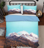 3D Blue Sky Snow Mountain Forest Quilt Cover Set Bedding Set Pillowcases 57- Jess Art Decoration