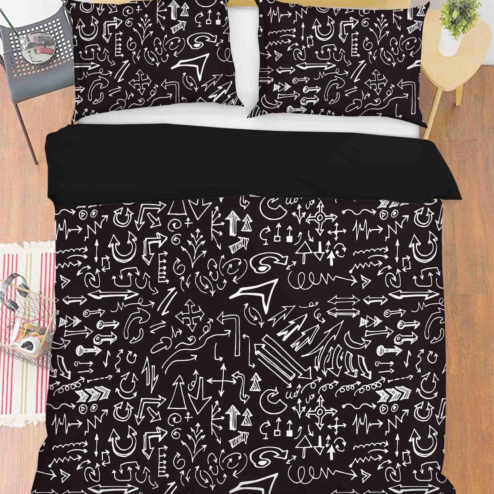 3D Abstract Funny Illustration Doodle Quilt Cover Set Bedding Set Duvet Cover Pillowcases 21- Jess Art Decoration