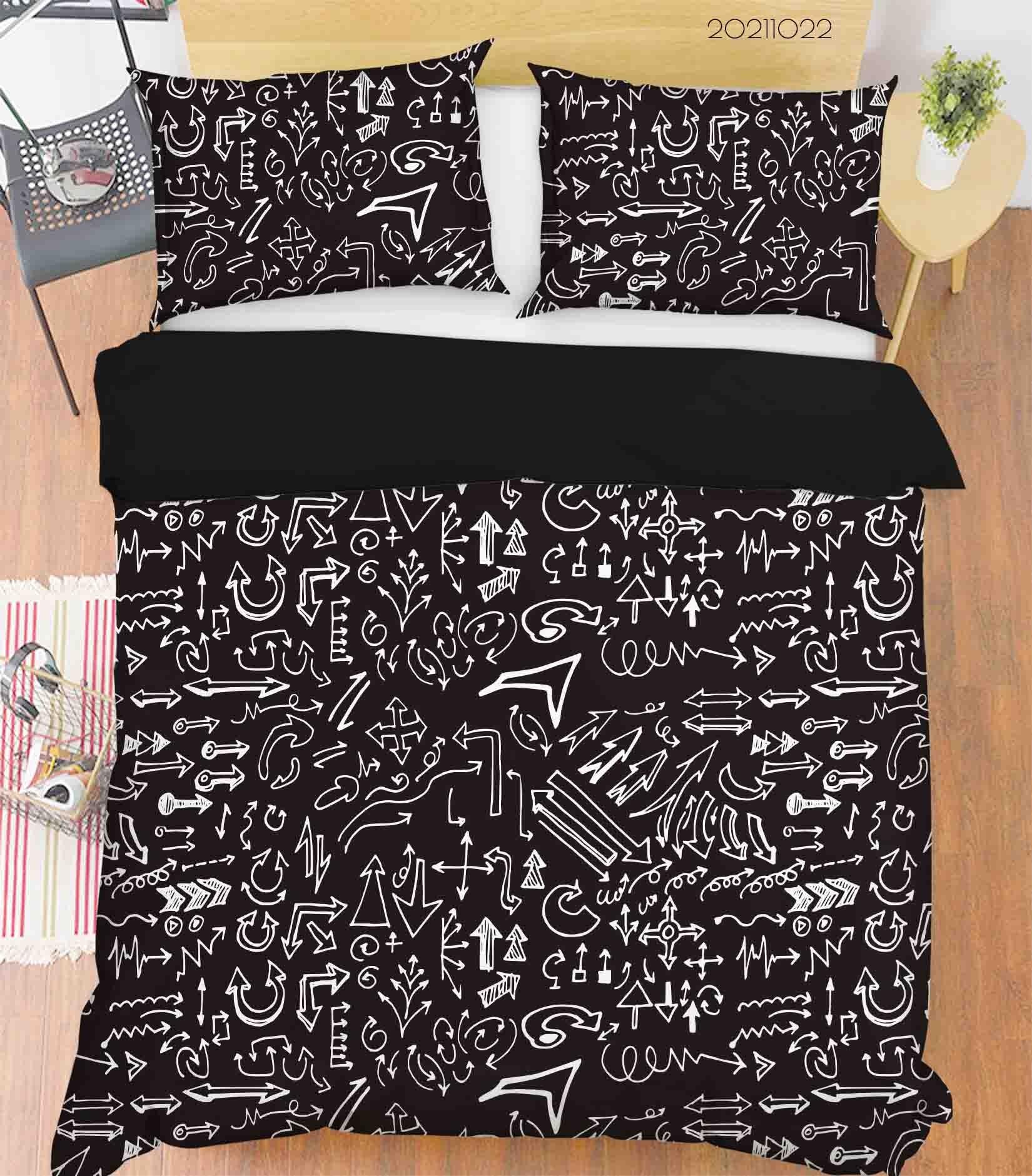 3D Abstract Funny Illustration Doodle Quilt Cover Set Bedding Set Duvet Cover Pillowcases 21- Jess Art Decoration