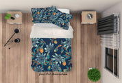 3D Blue Floral Pattern Quilt Cover Set Bedding Set Pillowcases 36- Jess Art Decoration