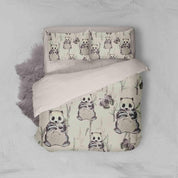 3D Panda Bamboo Quilt Cover Set Bedding Set Pillowcases 60- Jess Art Decoration