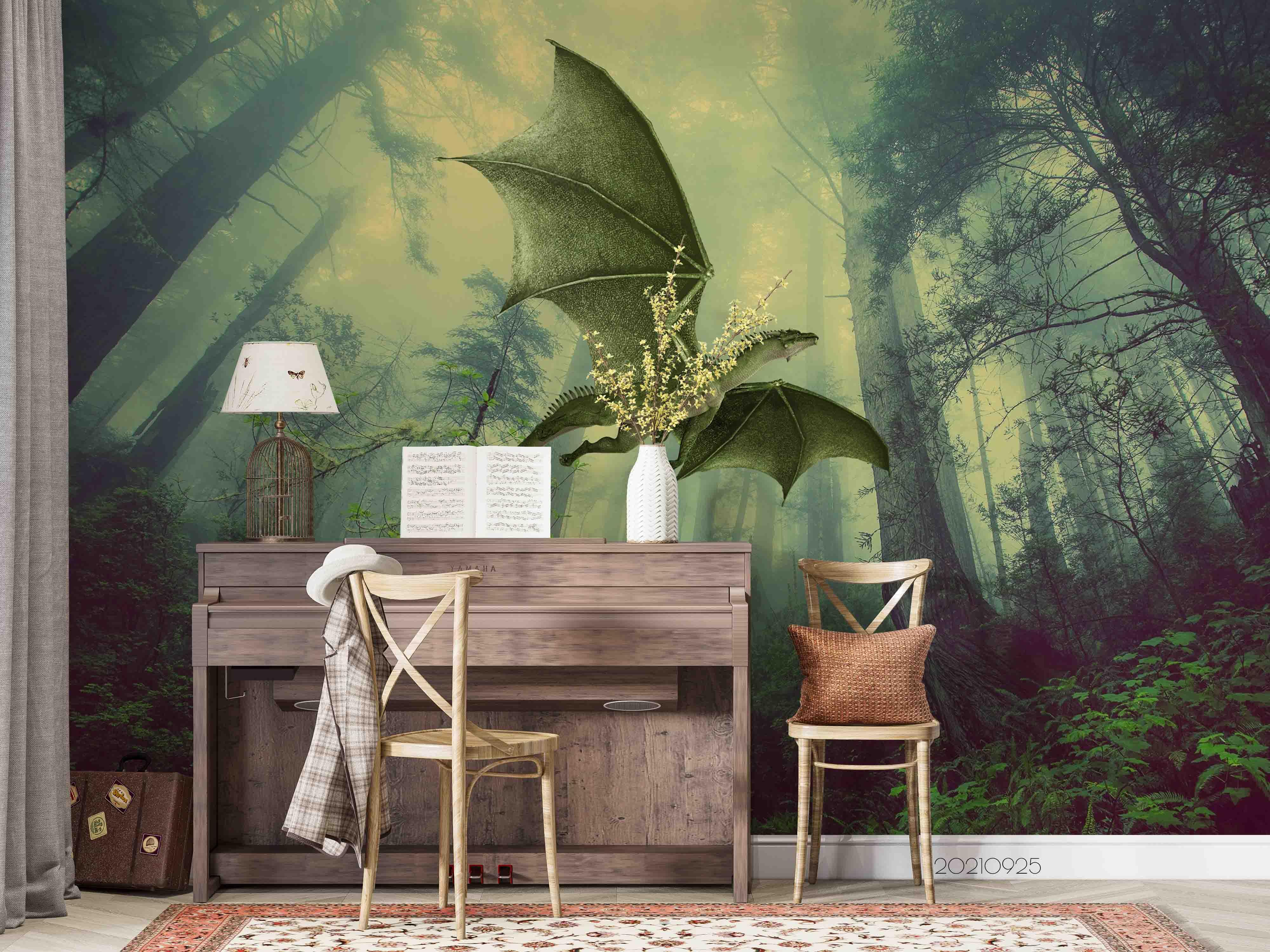 3D Ancient Forest Dinosaur Animal Wall Mural Wallpaper LQH 284- Jess Art Decoration