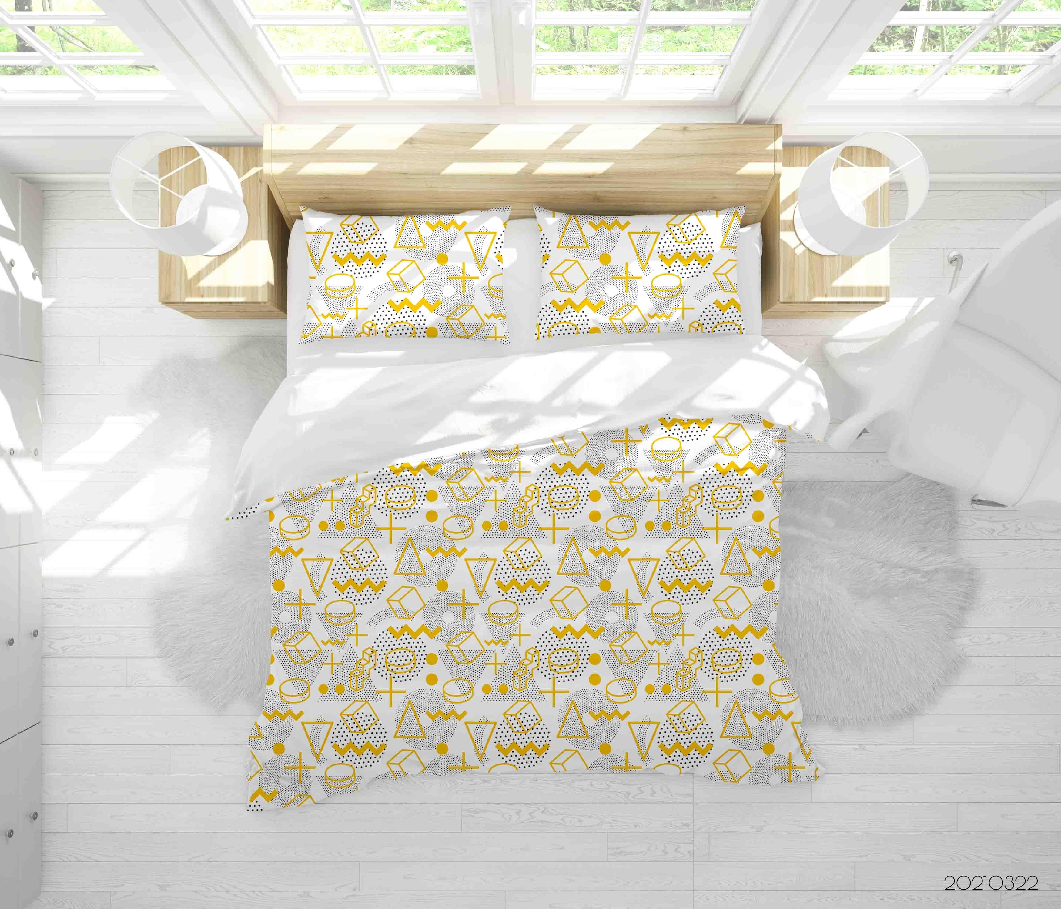 3D Abstract Geometric Pattern Quilt Cover Set Bedding Set Duvet Cover Pillowcases 26 LQH- Jess Art Decoration