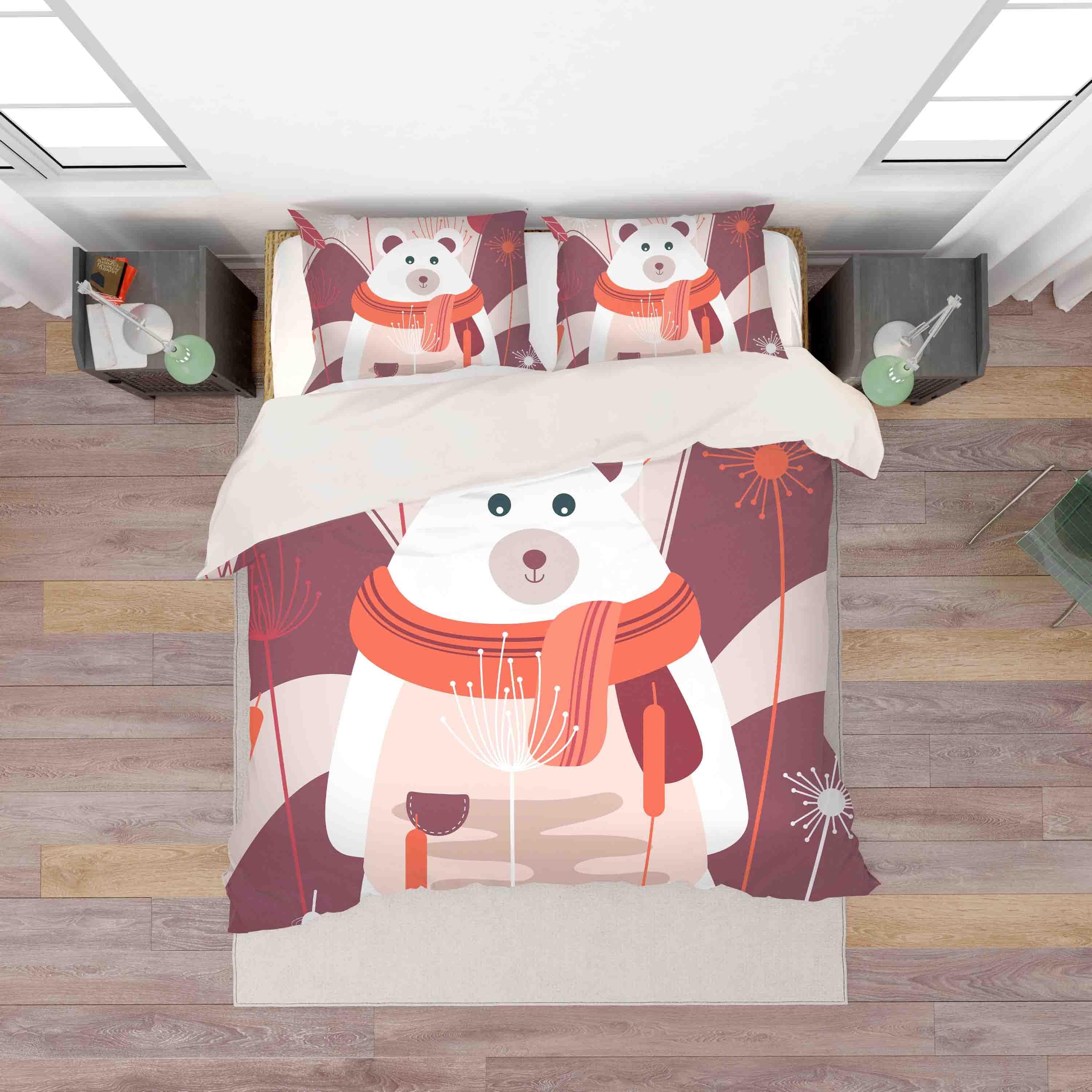 3D Cartoon Bear Quilt Cover Set Bedding Set Pillowcases 03- Jess Art Decoration