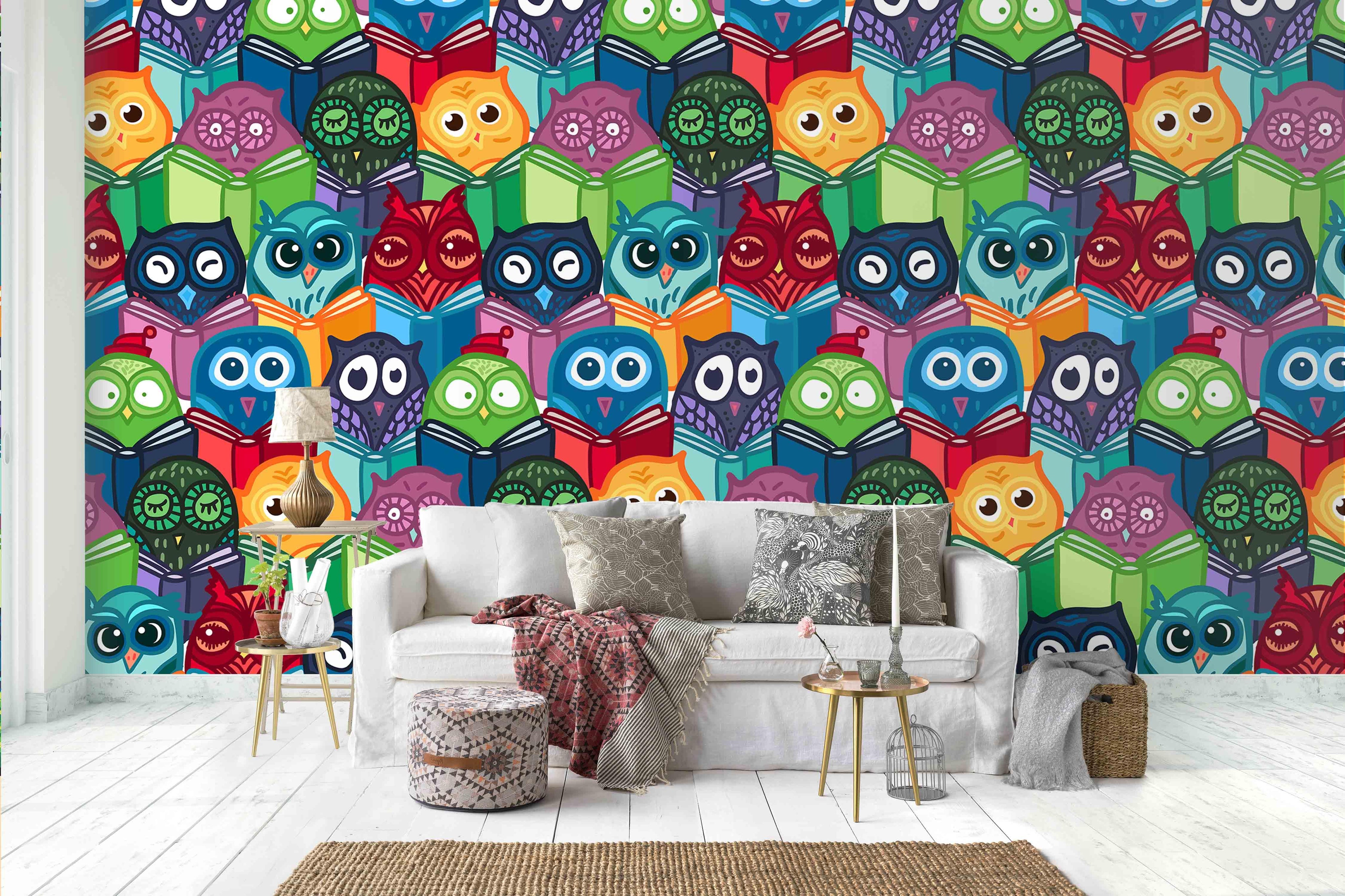 3D Abstract Cartoon Forest Animals Wall Mural Wallpaper 12- Jess Art Decoration