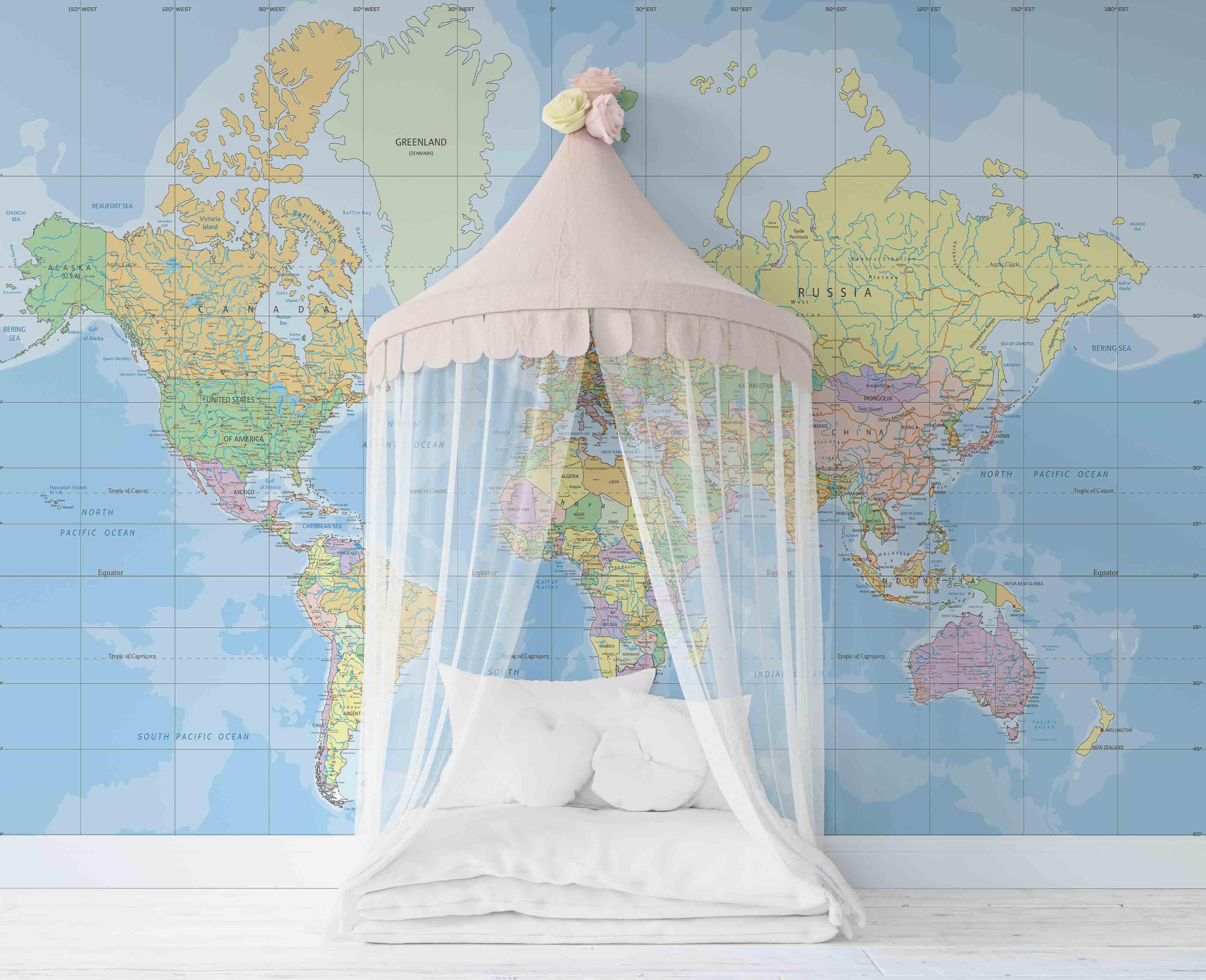 3D World Map Wall Mural Wallpaper 174- Jess Art Decoration