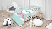 3D Cartoon Unicorn Rainbow Quilt Cover Set Bedding Set Duvet Cover Pillowcases SF120- Jess Art Decoration