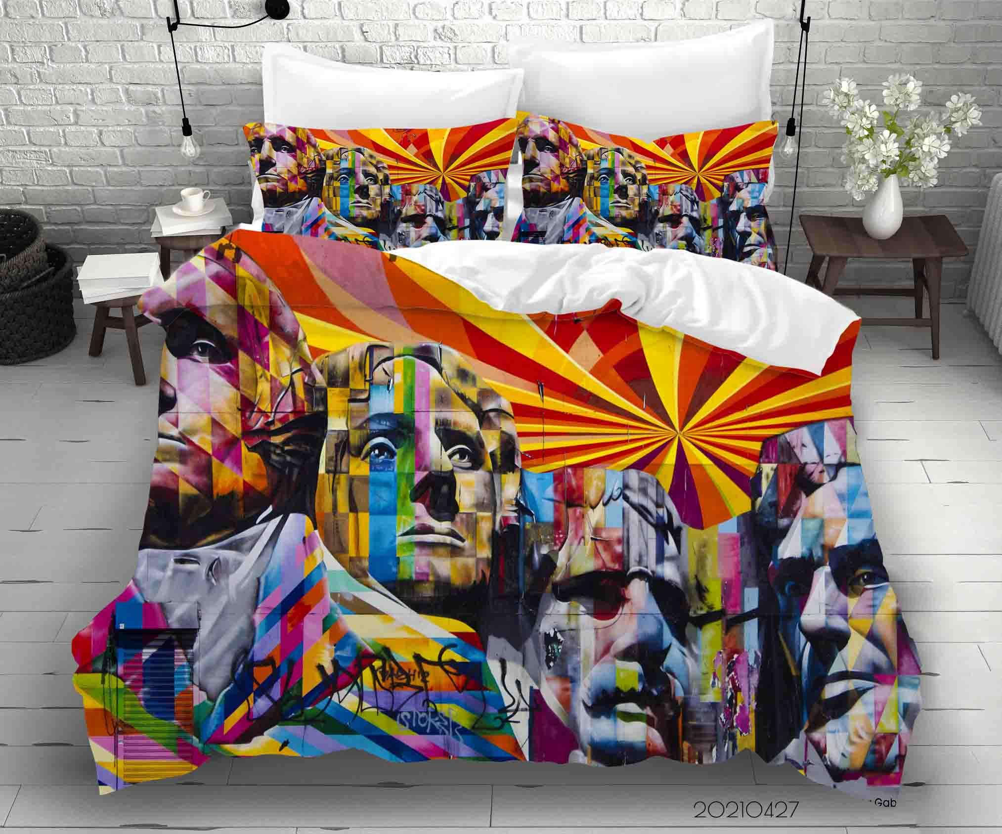 3D Abstract Art Graffiti Quilt Cover Set Bedding Set Duvet Cover Pillowcases 47- Jess Art Decoration