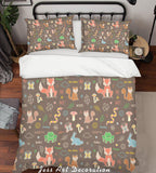 3D Cartoon Animal Brown Quilt Cover Set Bedding Set Pillowcases 6- Jess Art Decoration