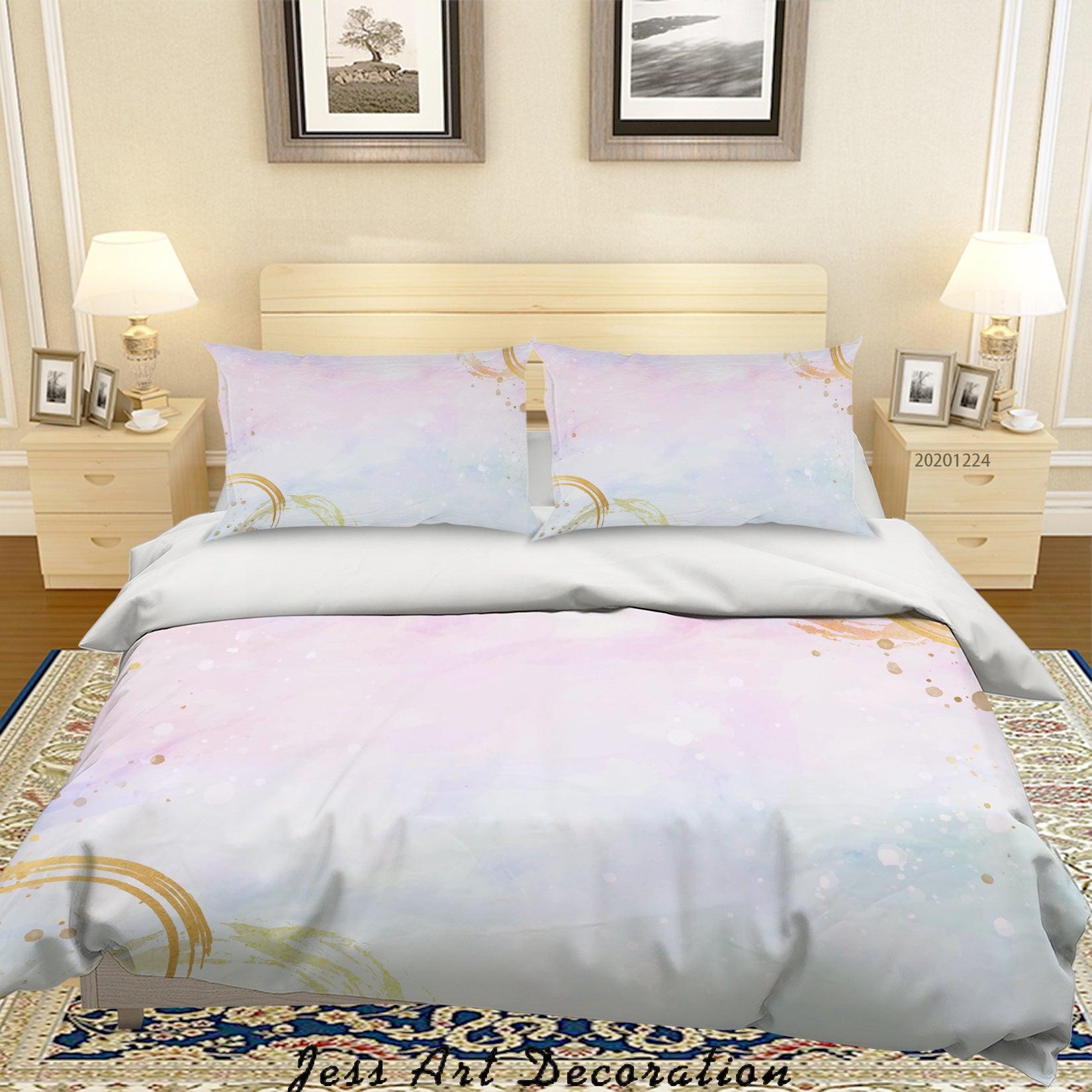3D Watercolor Golden Leaf Quilt Cover Set Bedding Set Duvet Cover Pillowcases 167 LQH- Jess Art Decoration
