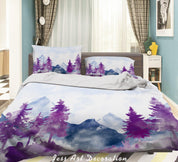 3D Watercolor Mountain Forest Quilt Cover Set Bedding Set Duvet Cover Pillowcases 172- Jess Art Decoration