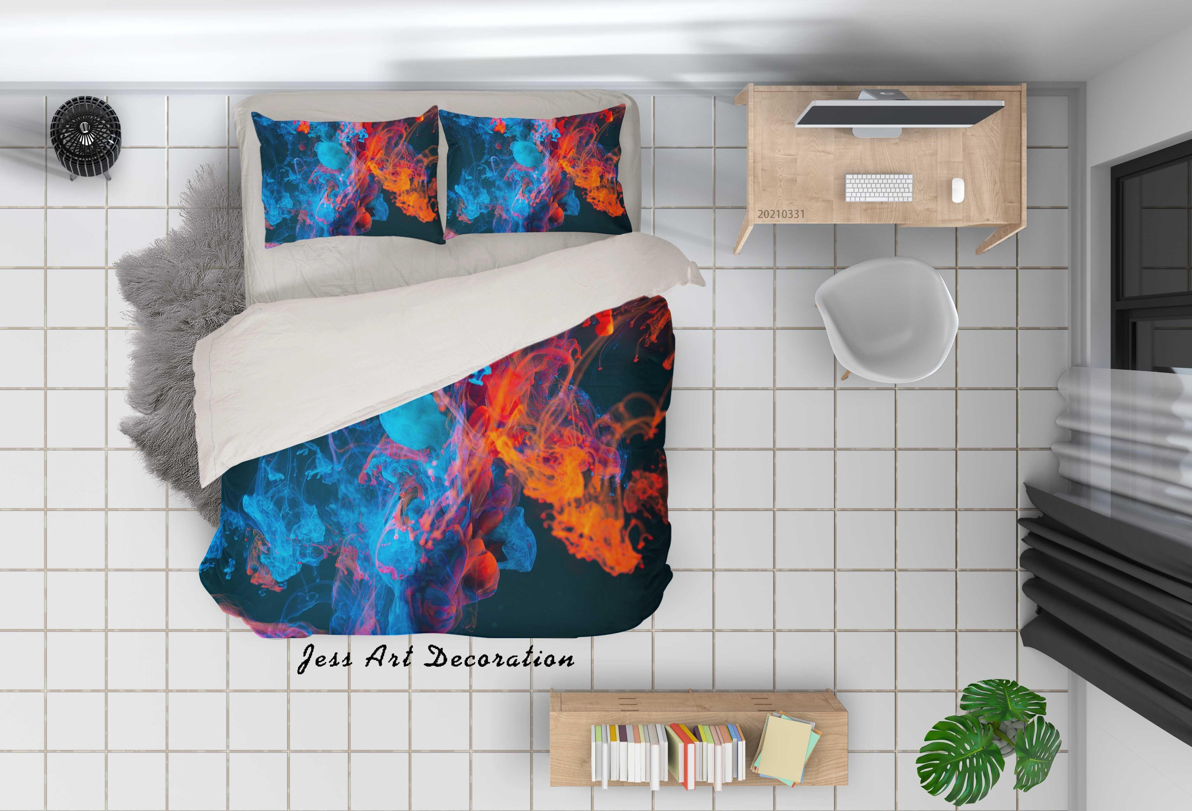 3D Abstract Colorful Smoke Texture Quilt Cover Set Bedding Set Duvet Cover Pillowcases 241- Jess Art Decoration