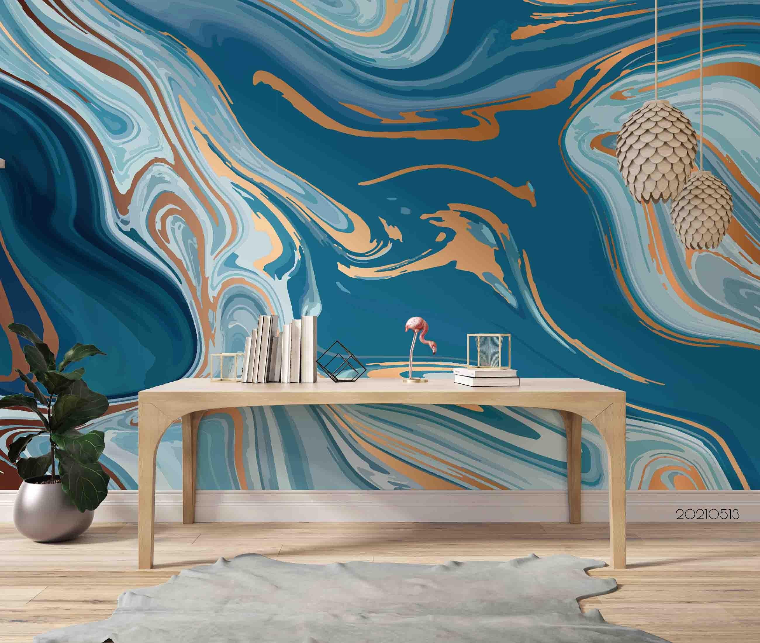 3D Abstract Colored Marble Texture Wall Mural Wallpaper LQH 167- Jess Art Decoration