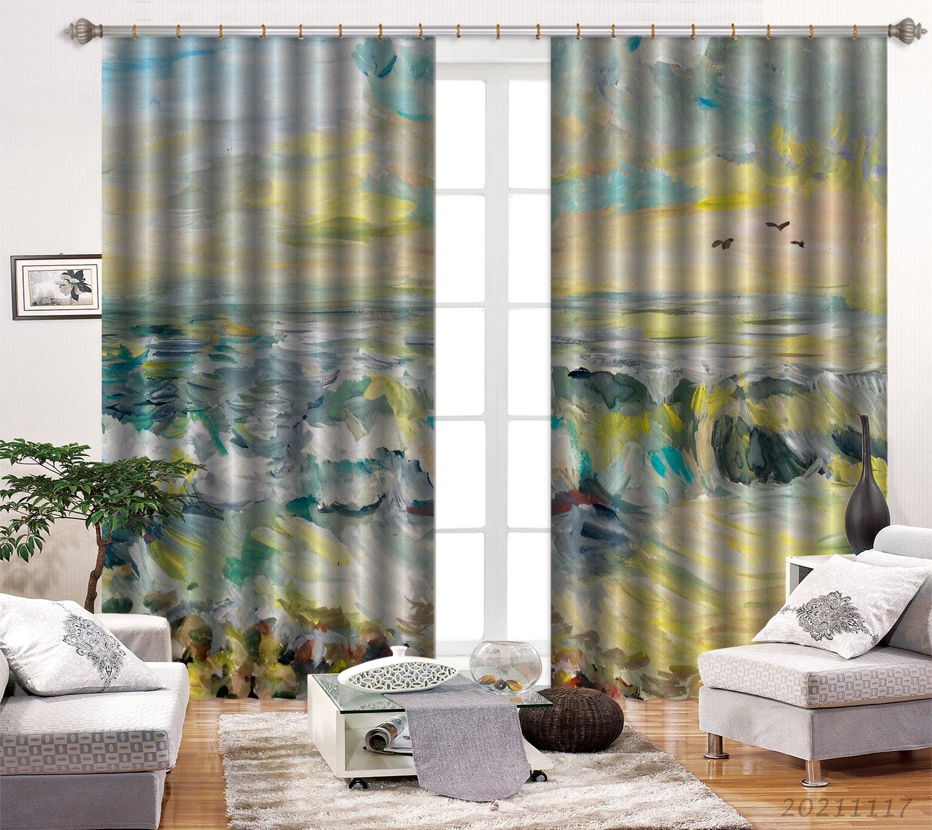 3D Landscape Oil Painting Curtains and Drapes LQH 13- Jess Art Decoration