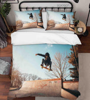 3D Pexels Sports Street Skateboard Player Quilt Cover Set Bedding Set Duvet Cover Pillowcases LXL- Jess Art Decoration