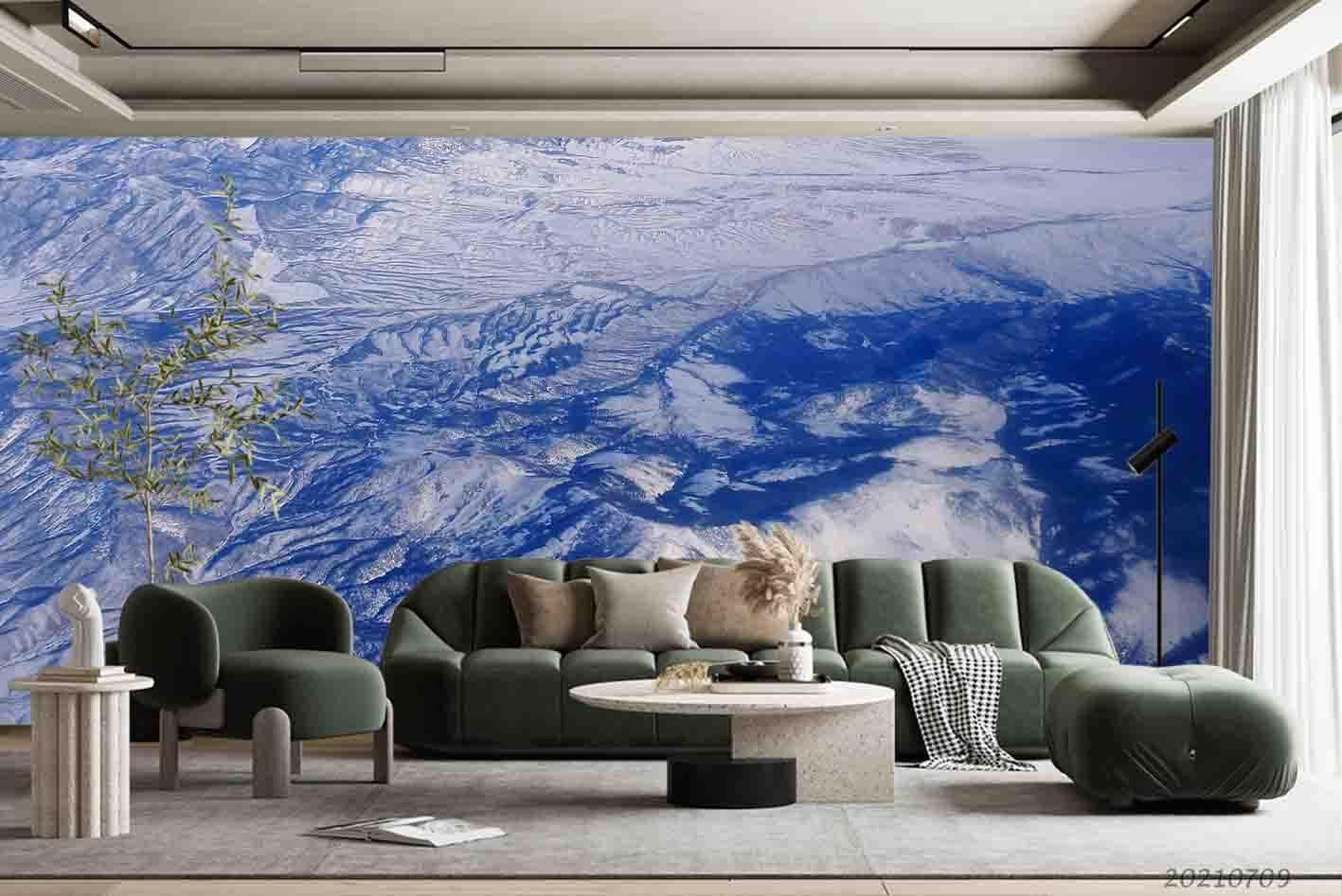 3D Satellite Map Snow Mountain Wall Mural Wallpaper SWW4288- Jess Art Decoration