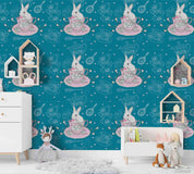 3D Vintage Floral Teapot Bunny Wall Mural Wallpaper LXL 1578- Jess Art Decoration