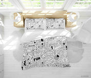 3D Abstract School Supplies Illustration Doodle Quilt Cover Set Bedding Set Duvet Cover Pillowcases 40- Jess Art Decoration