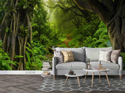 3D Landscape Green Forest River Wall Mural Wallpaper LQH 4- Jess Art Decoration