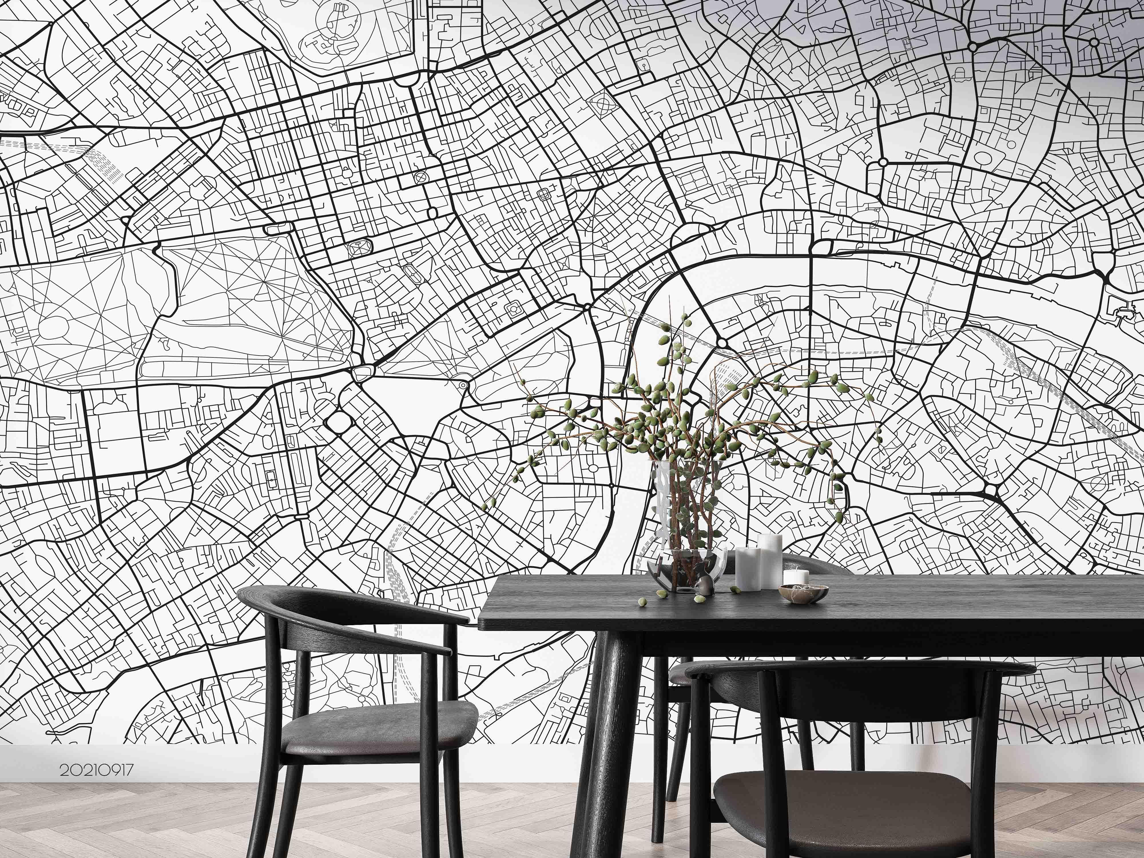 3D Grey Traffic Map Wall Mural Wallpaper LQH 115- Jess Art Decoration