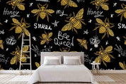 3D Vintage Bee Queen Pattern Wall Mural Wallpaper LXL 1156- Jess Art Decoration