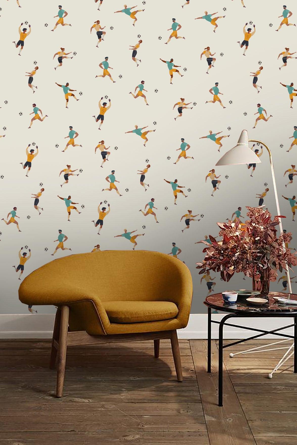 3D Football Player Wall Mural Wallpaper 25- Jess Art Decoration