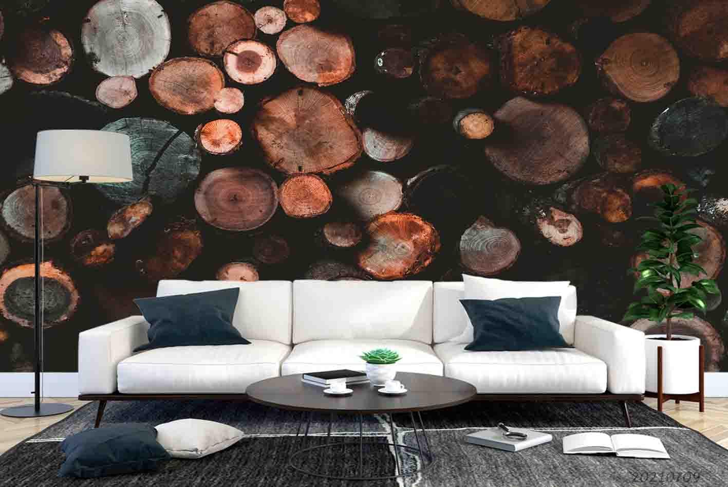 3D Wooden Stump Wall Mural Wallpaper SWW3915- Jess Art Decoration