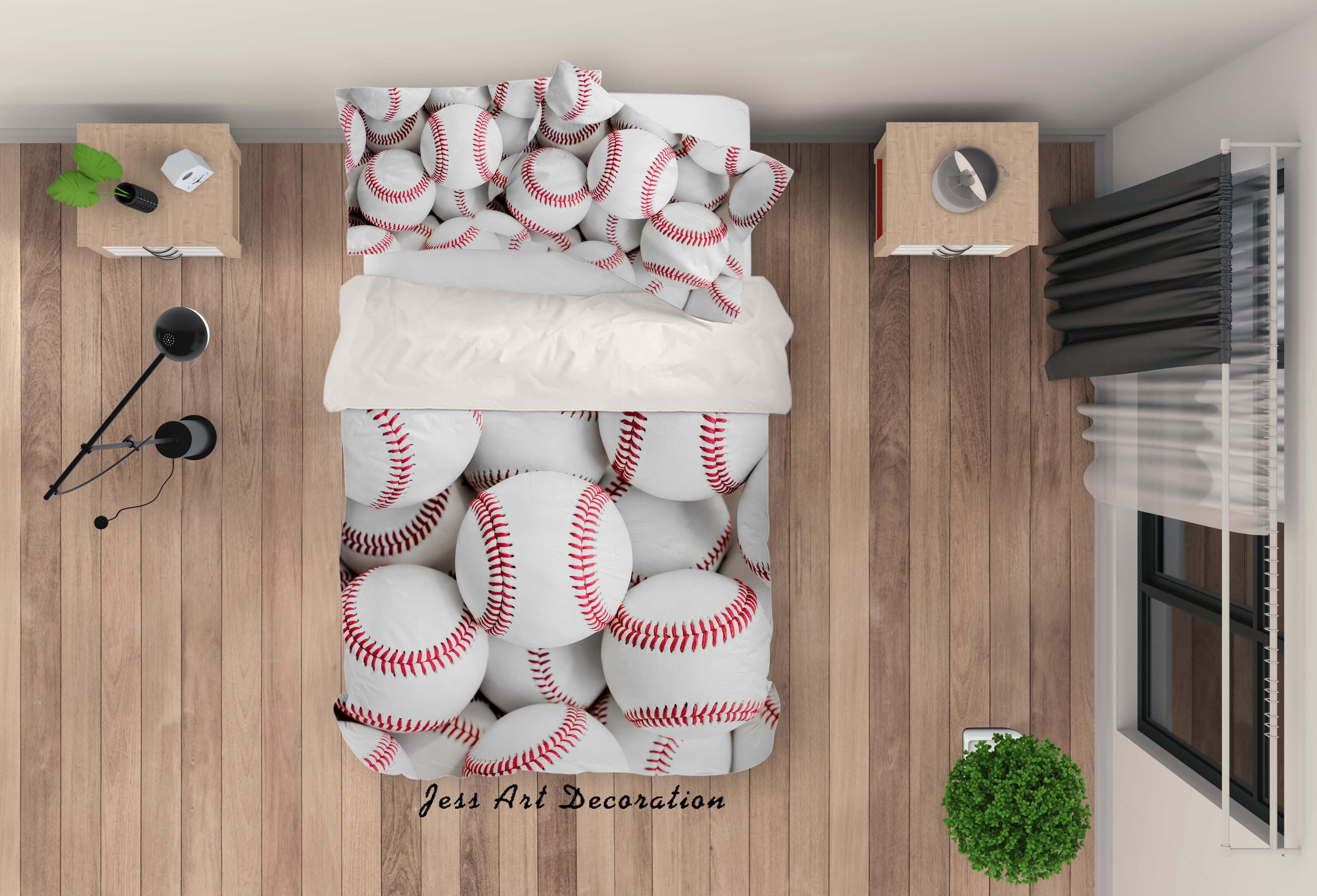 3D Baseball Quilt Cover Set Bedding Set Pillowcases 67- Jess Art Decoration