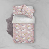 3D Unicorn Rainbow Pink Quilt Cover Set Bedding Set Pillowcases 73- Jess Art Decoration