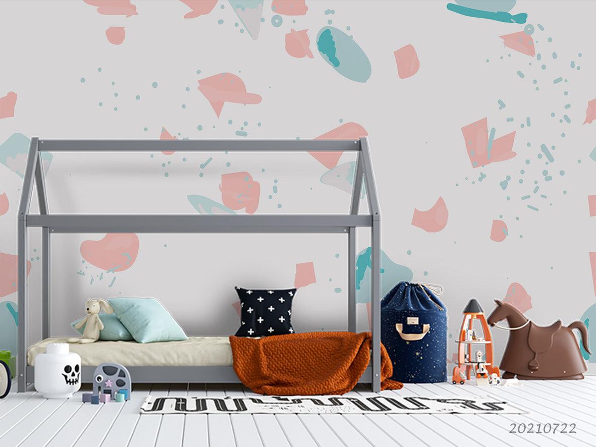 3D Pastel Terrazzo pastel terrazzo pattern wall mural wallpaper for nursery - view 2