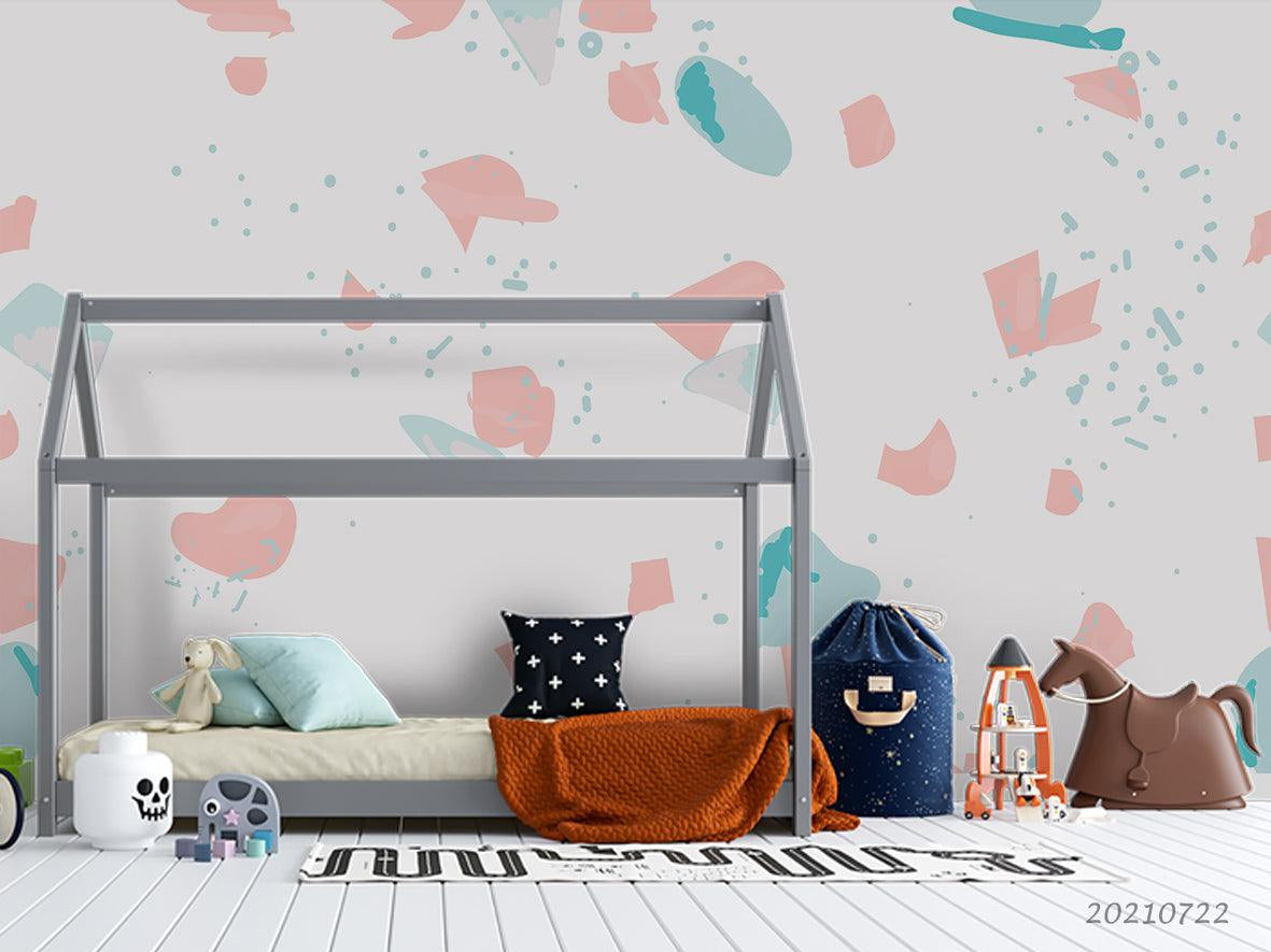 3D Pastel Terrazzo pastel terrazzo pattern wall mural wallpaper for nursery - view 2