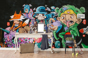 3D Cartoon Skull Monster Graffiti Wall Mural Wallpaper 235- Jess Art Decoration