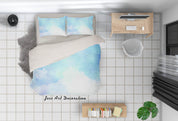 3D Watercolor Sky Cloud Quilt Cover Set Bedding Set Duvet Cover Pillowcases 53- Jess Art Decoration