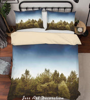 3D Blue Sky Green Forest Quilt Cover Set Bedding Set Duvet Cover Pillowcases A107 LQH- Jess Art Decoration