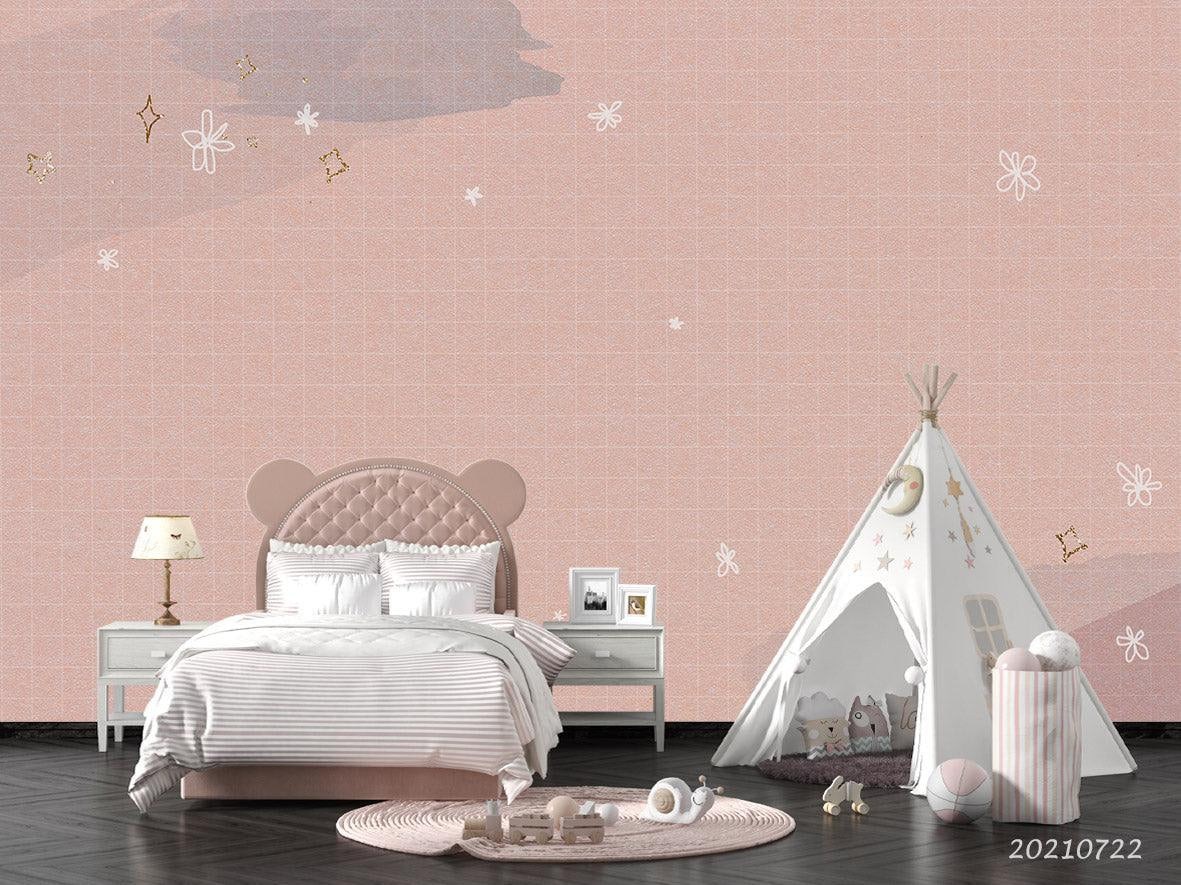 3D Pink Floral Pattern Wall Mural Wallpaper LQH 206- Jess Art Decoration