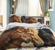 3D Nature Animal Horse Quilt Cover Set Bedding Set Duvet Cover Pillowcases WJ 6030- Jess Art Decoration