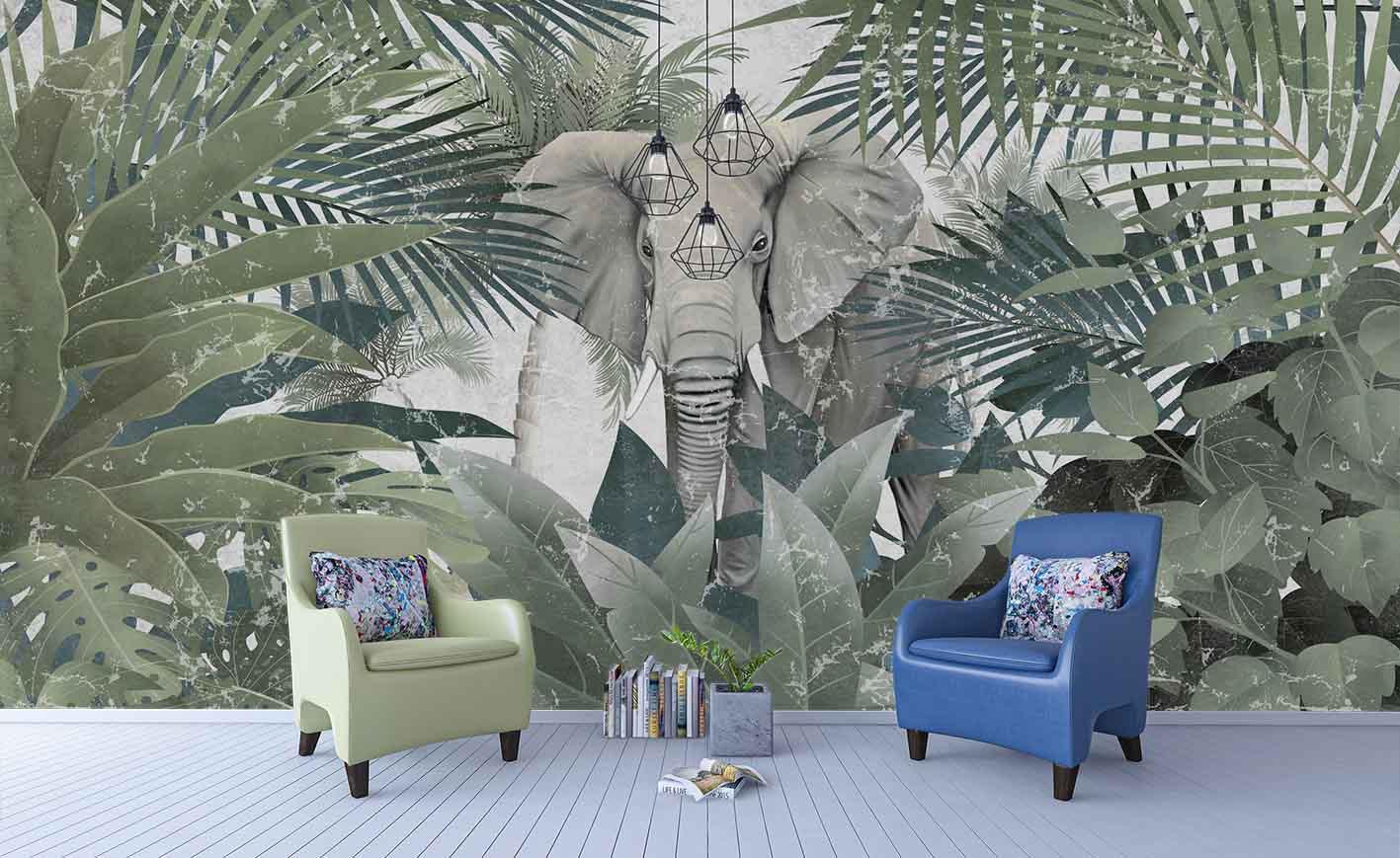 3D Elephant Wall Mural Wallpaper SF35- Jess Art Decoration