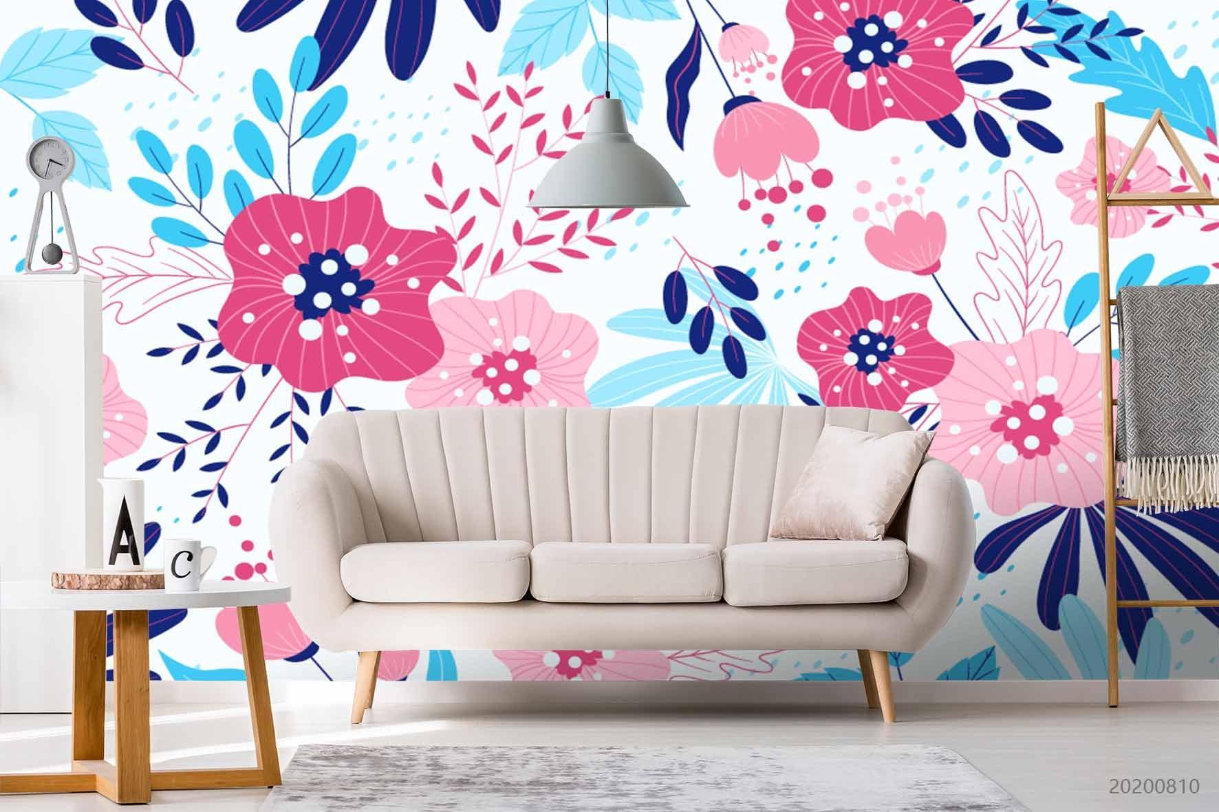 3D Hand Sketching Colorful Floral Wall Mural Wallpaper LXL 929- Jess Art Decoration