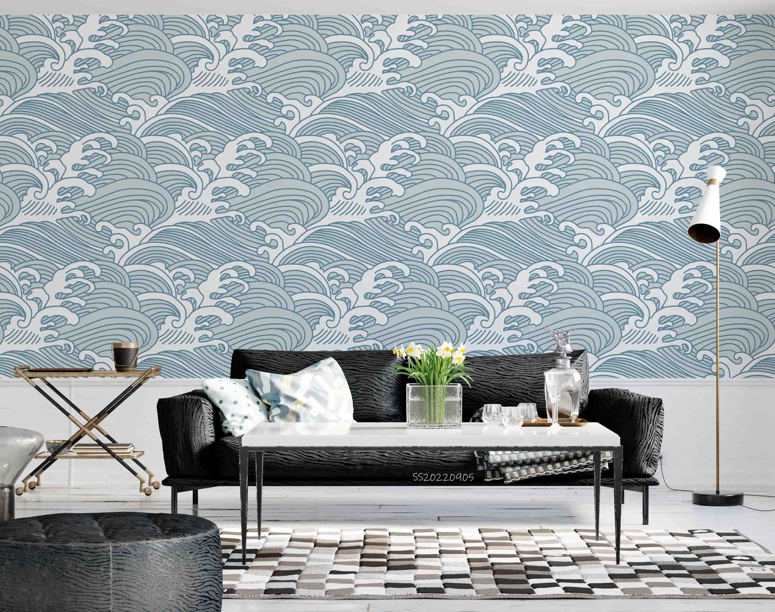 3D Vintage Wave Pattern Wall Mural Wallpaper GD 2566- Jess Art Decoration