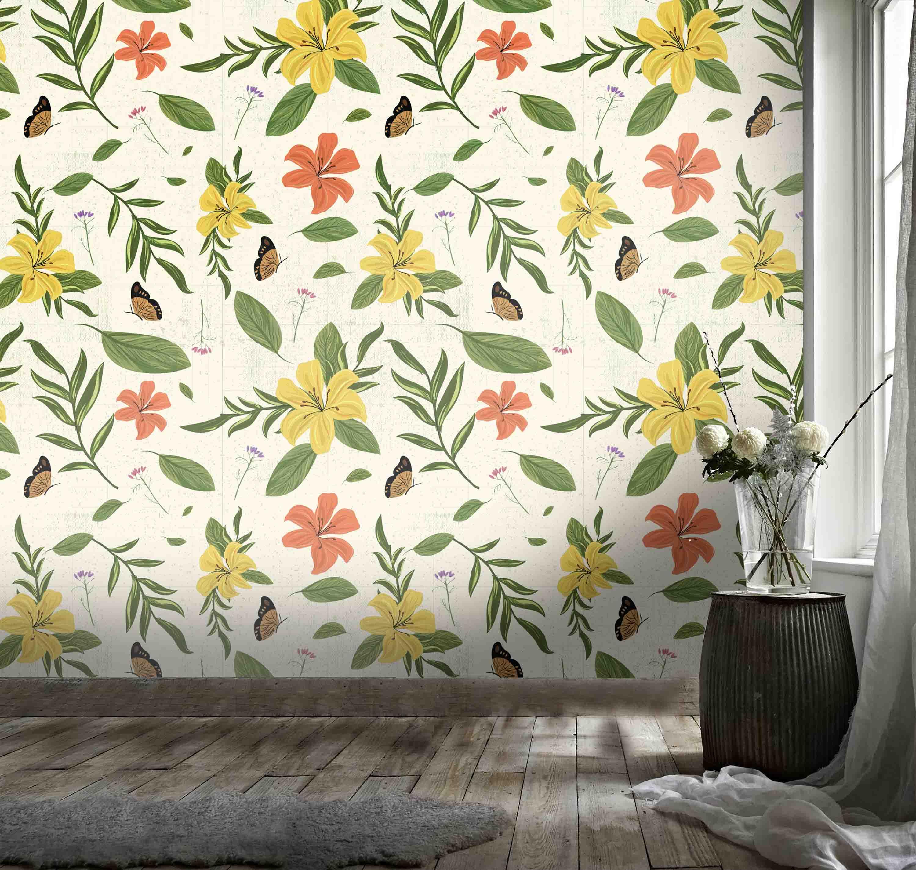 3D vintage botanical pattern wall mural wallpaper 71- Jess Art Decoration