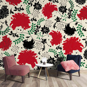 3D Red Floral Wall Mural Wallpaper SF28- Jess Art Decoration