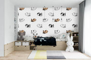 3D Cartoon Hand Drawn Bull Dog Animal Pattern Wall Mural Wallpaper LXL- Jess Art Decoration