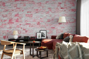 3D pink brick wall mural wallpaper 19- Jess Art Decoration