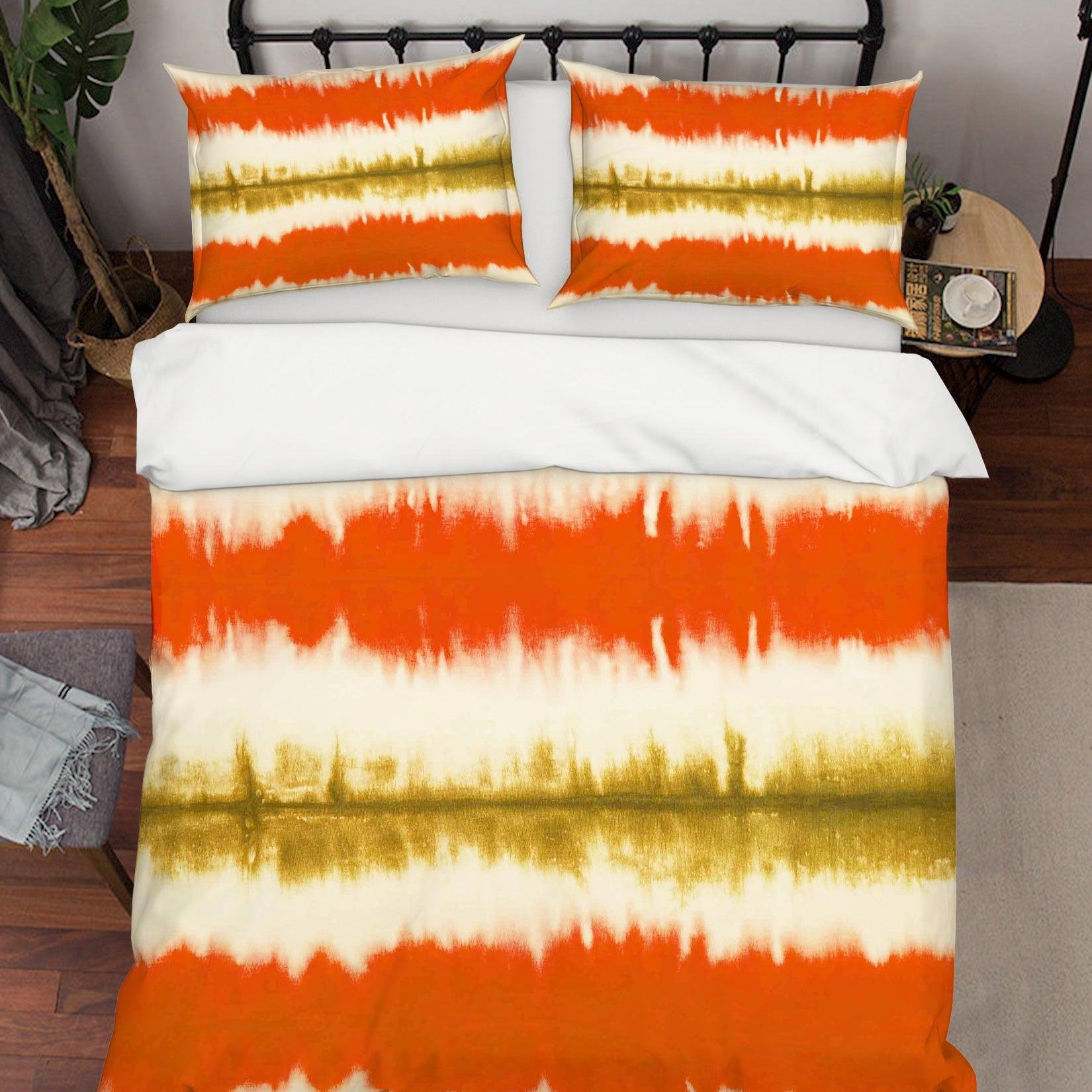 3D Yellow Watercolor Stripes Quilt Cover Set Bedding Set Pillowcases 18- Jess Art Decoration