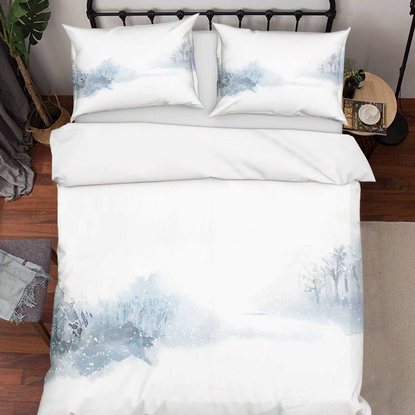 3D Watercolor Forest Quilt Cover Set Bedding Set Pillowcases 81- Jess Art Decoration